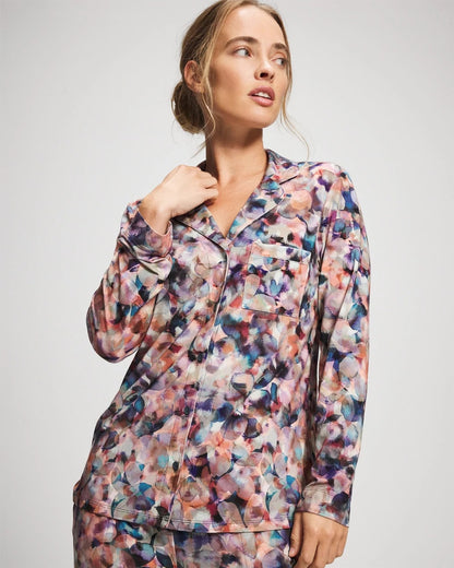 Soma Long-Sleeve Notch Collar Pajama Top