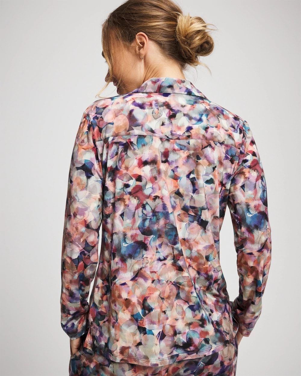 Soma Long-Sleeve Notch Collar Pajama Top