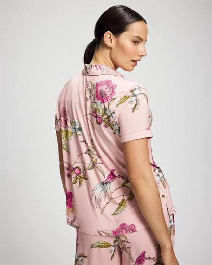 Soma Printed Short Sleeve Notch Collar