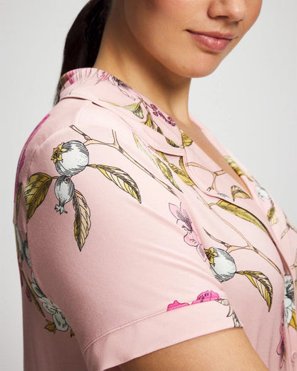 Soma Printed Short Sleeve Notch Collar