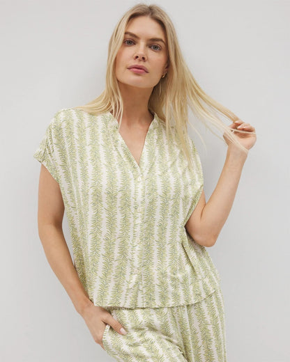 Soma Mandarin Collar Short Sleeve Pajama Top