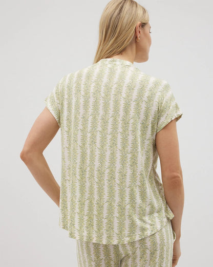 Soma Mandarin Collar Short Sleeve Pajama Top
