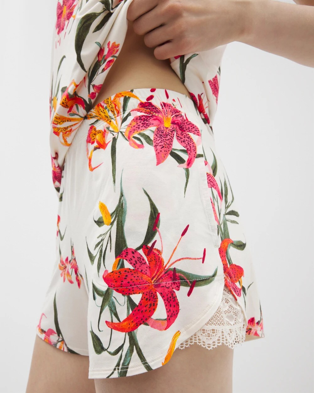 Soma Lace-Trim Pajama Shorts