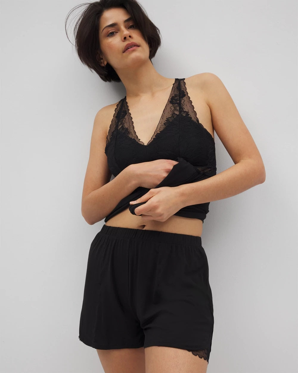 Soma Lace Trim Pajama Shorts