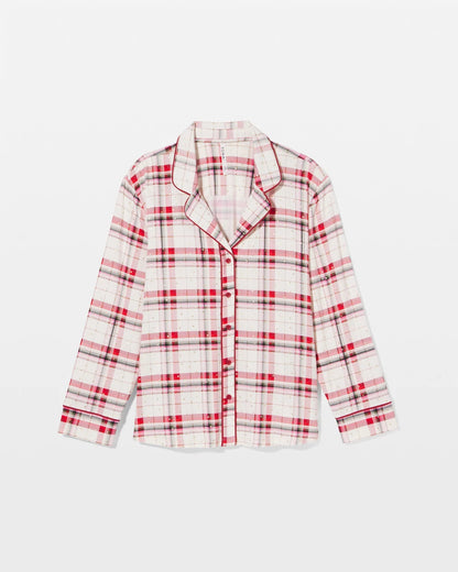 Soma Cool Nights Long Sleeve Notch Collar with Piped Placket Pajama Top