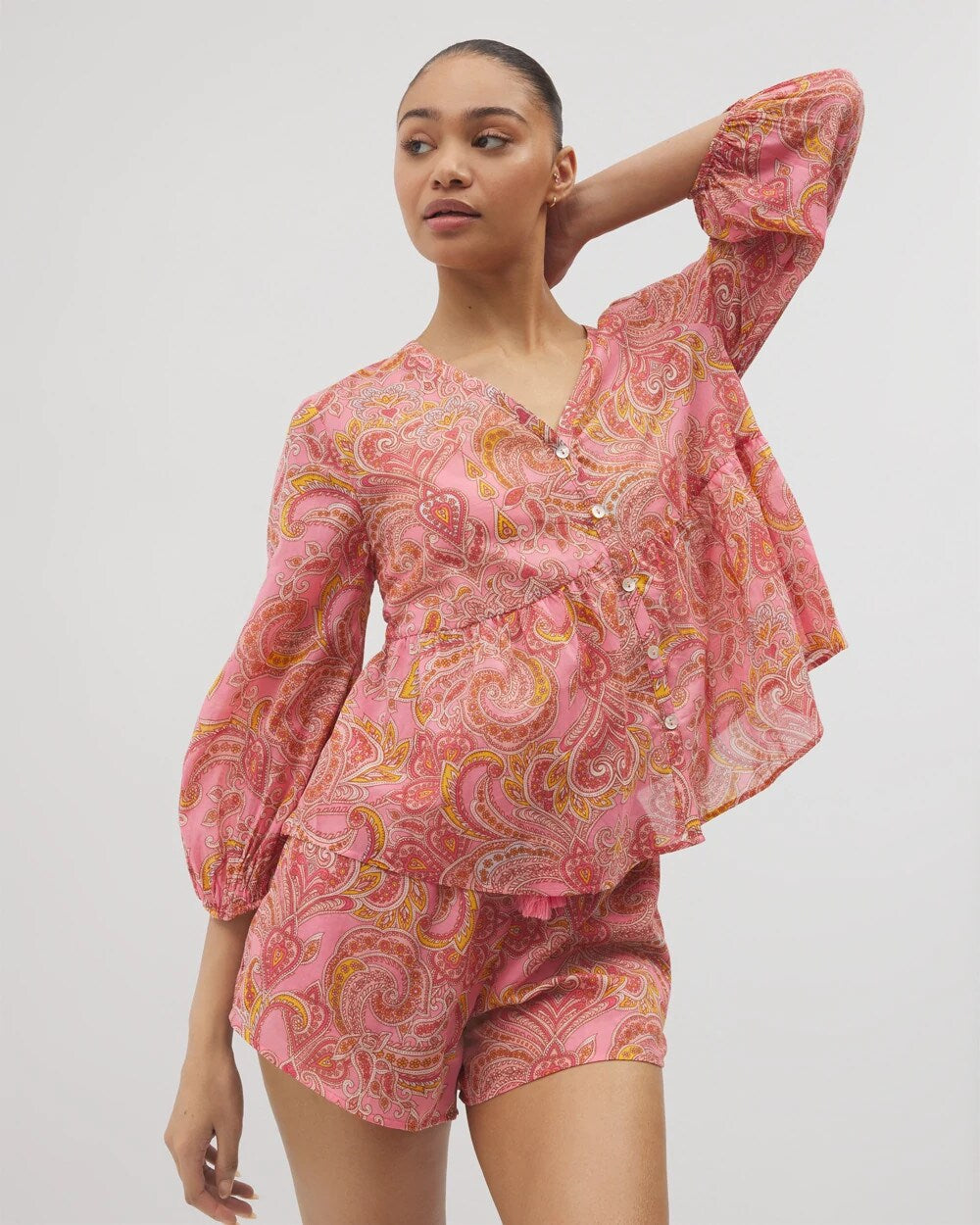 Soma Cotton Voile Long Sleeve Pajama Top