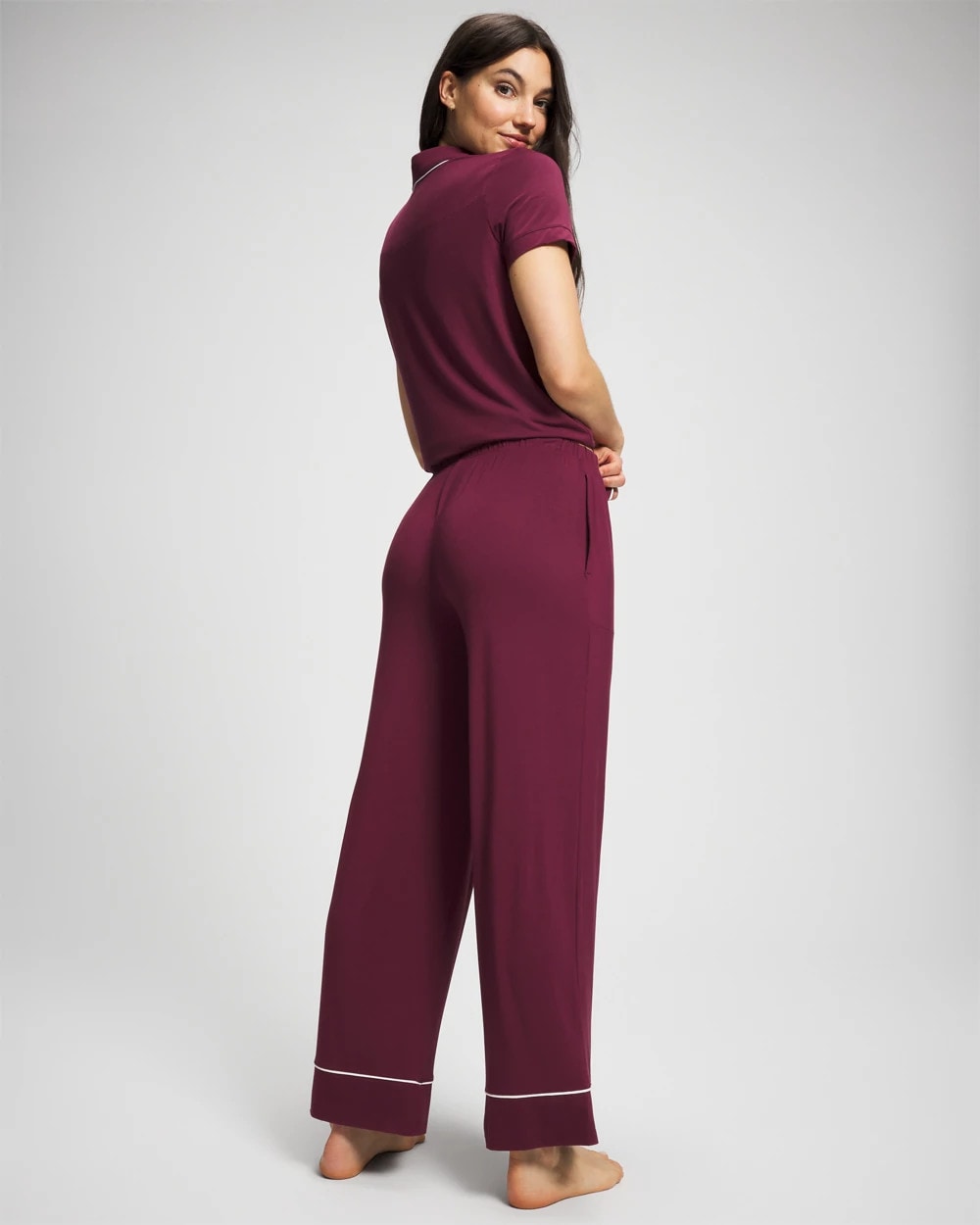 Soma Solid Piped Pajama Pant