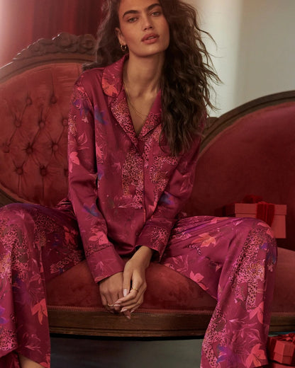 Soma Long Sleeve Notch Collar Pajama Top