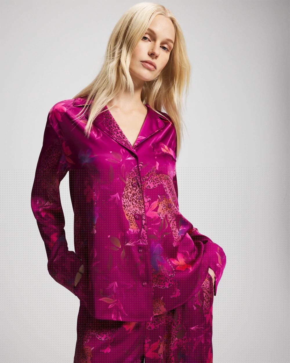 Soma Long Sleeve Notch Collar Pajama Top