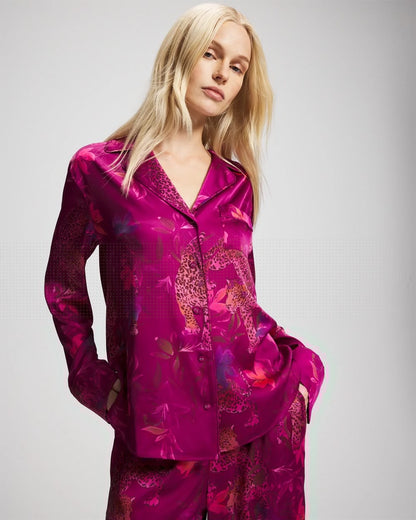 Soma Long Sleeve Notch Collar Pajama Top