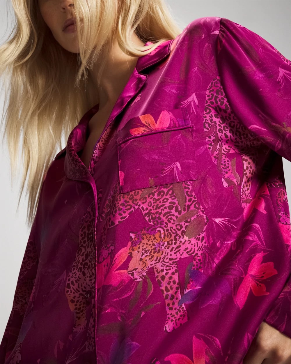 Soma Long Sleeve Notch Collar Pajama Top