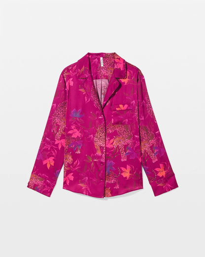 Soma Long Sleeve Notch Collar Pajama Top