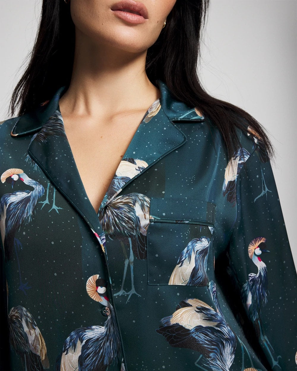 Soma Long Sleeve Notch Collar Pajama Top