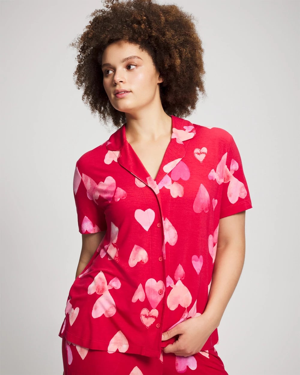 Soma Short Sleeve Notch Collar Pajama Top