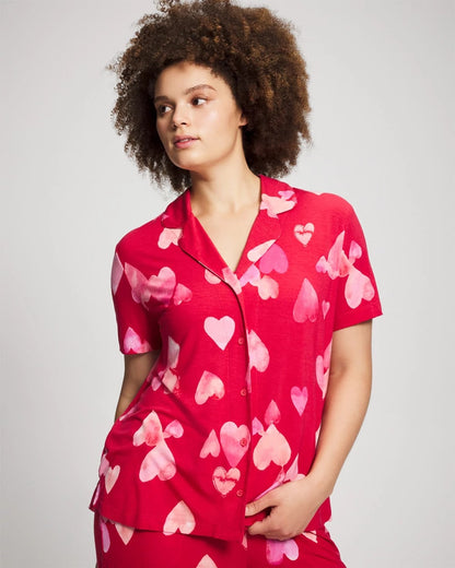 Soma Short Sleeve Notch Collar Pajama Top