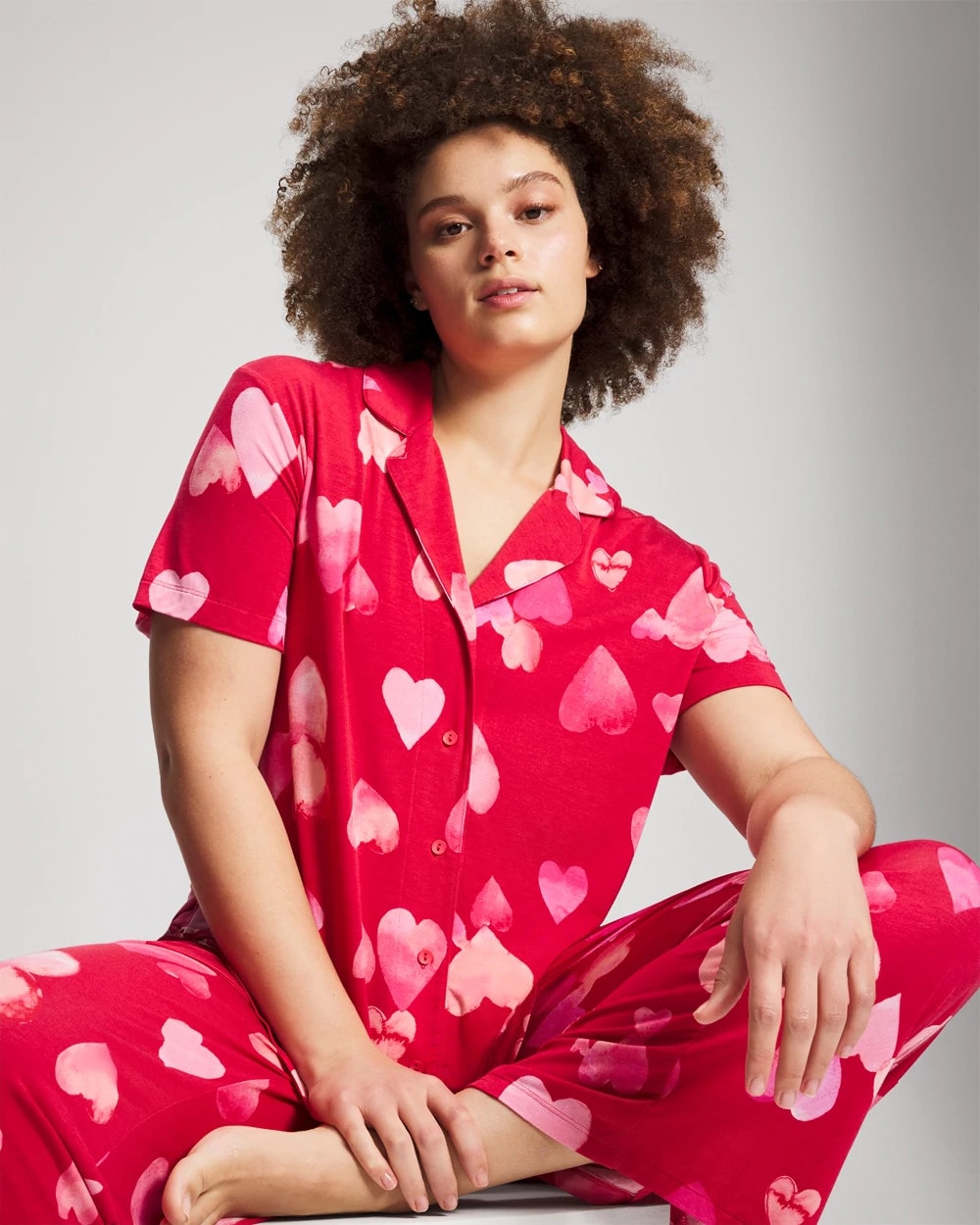 Soma Short Sleeve Notch Collar Pajama Top
