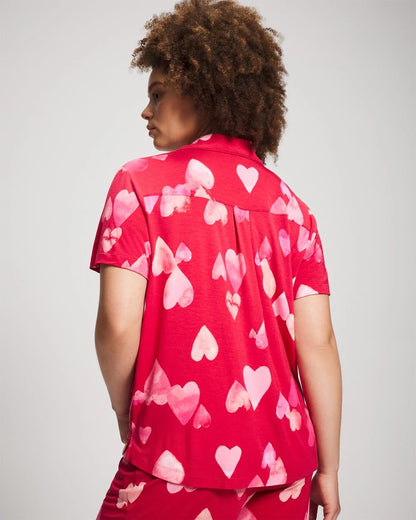 Soma Short Sleeve Notch Collar Pajama Top