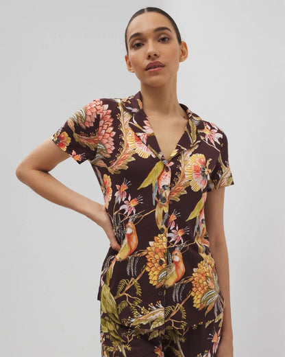 Soma Short Sleeve Notch Collar Pajama Top