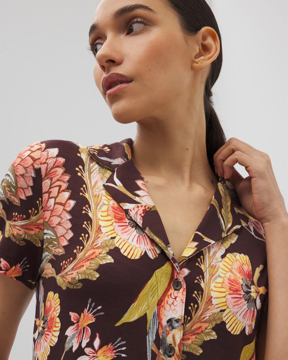 Soma Short Sleeve Notch Collar Pajama Top