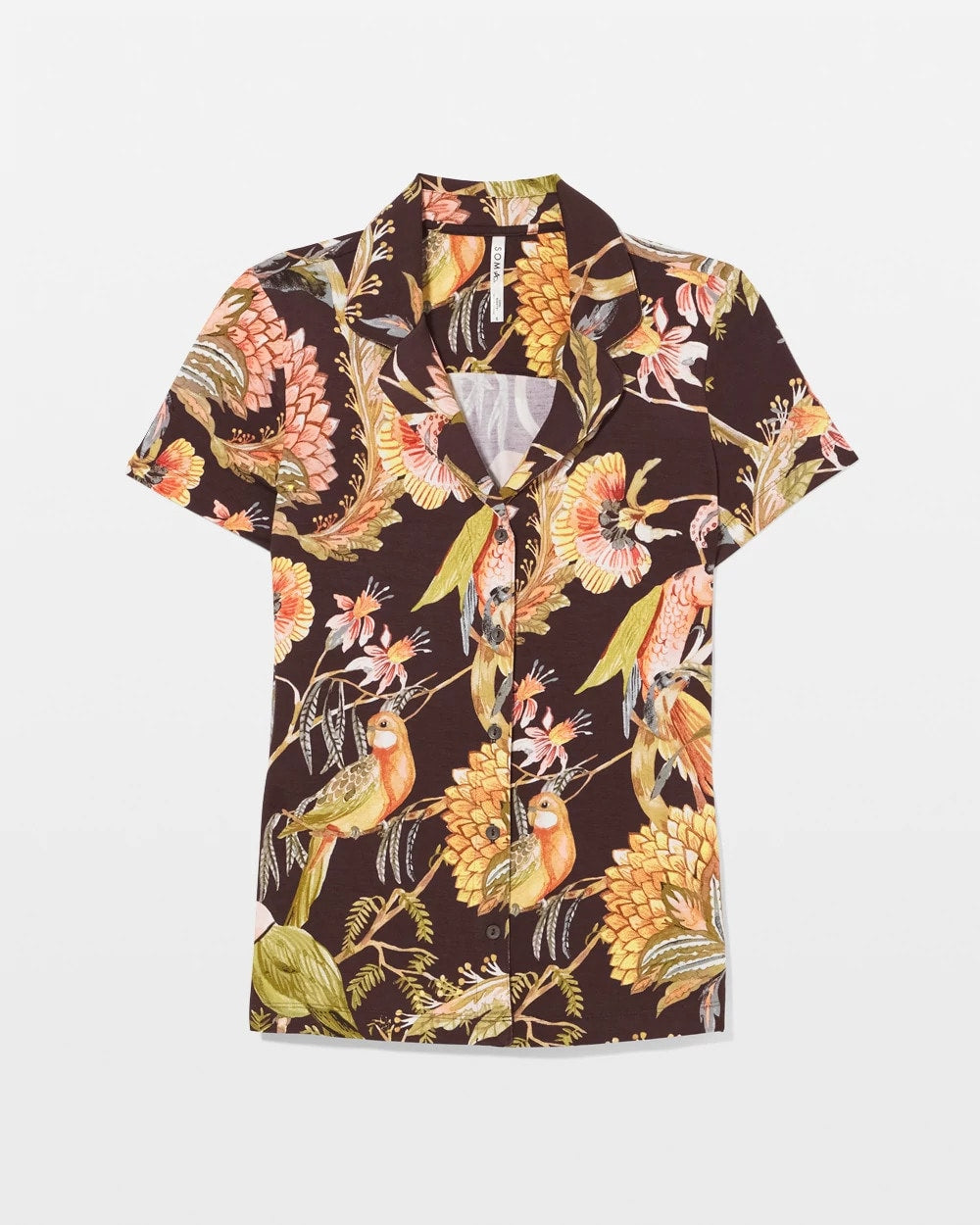 Soma Short Sleeve Notch Collar Pajama Top