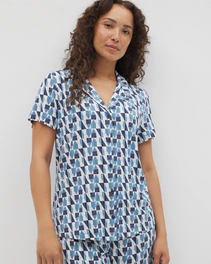 Soma Short Sleeve Notch Collar Pajama Top