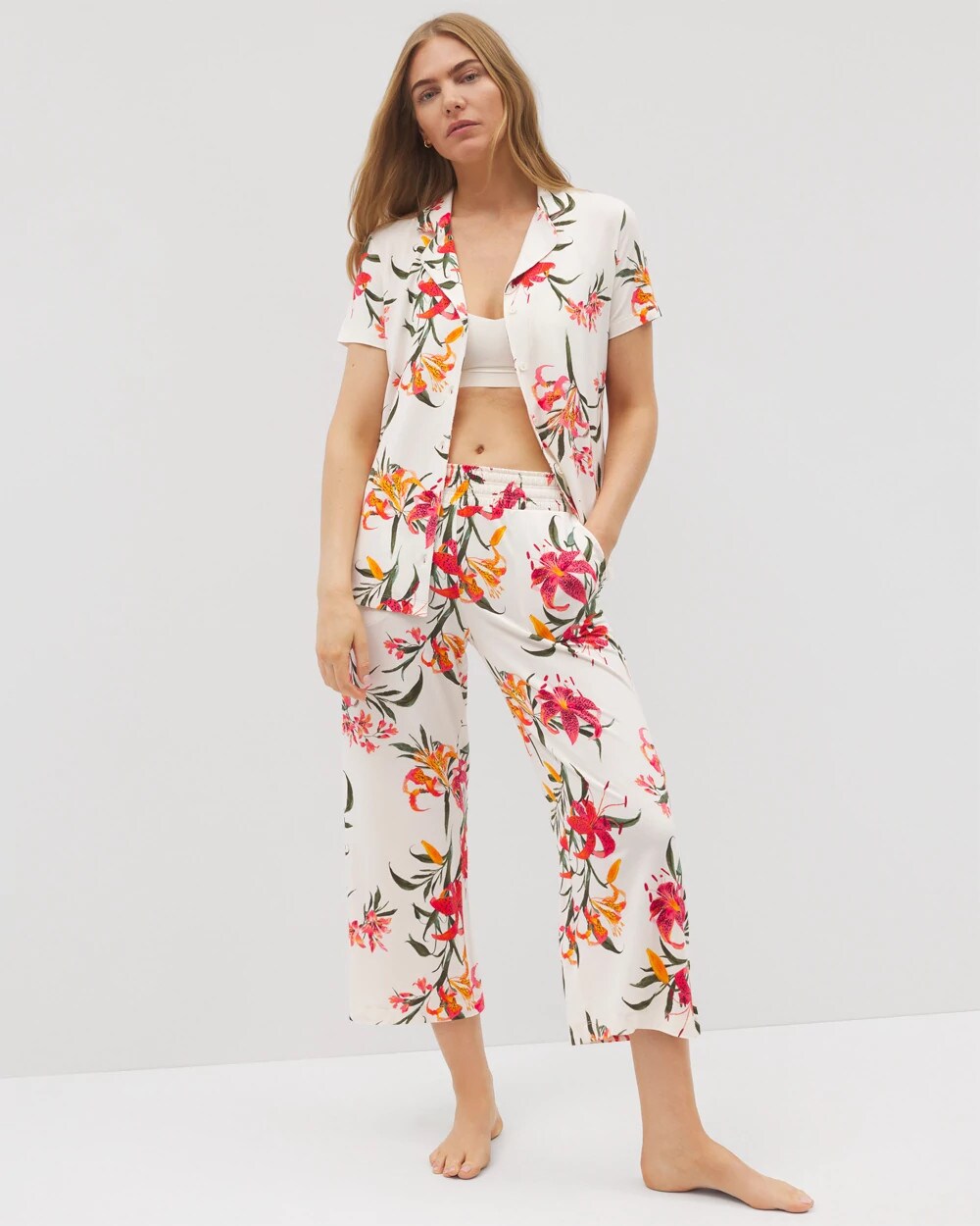 Soma Short Sleeve Notch Collar Pajama Top