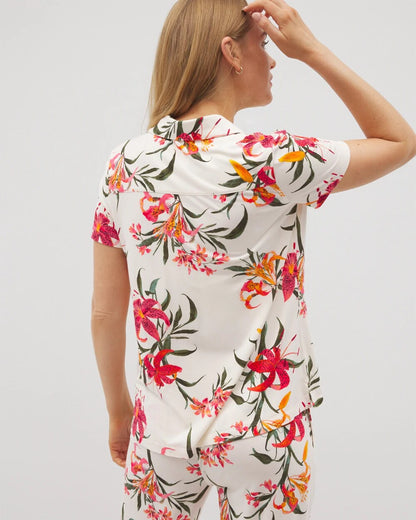 Soma Short Sleeve Notch Collar Pajama Top
