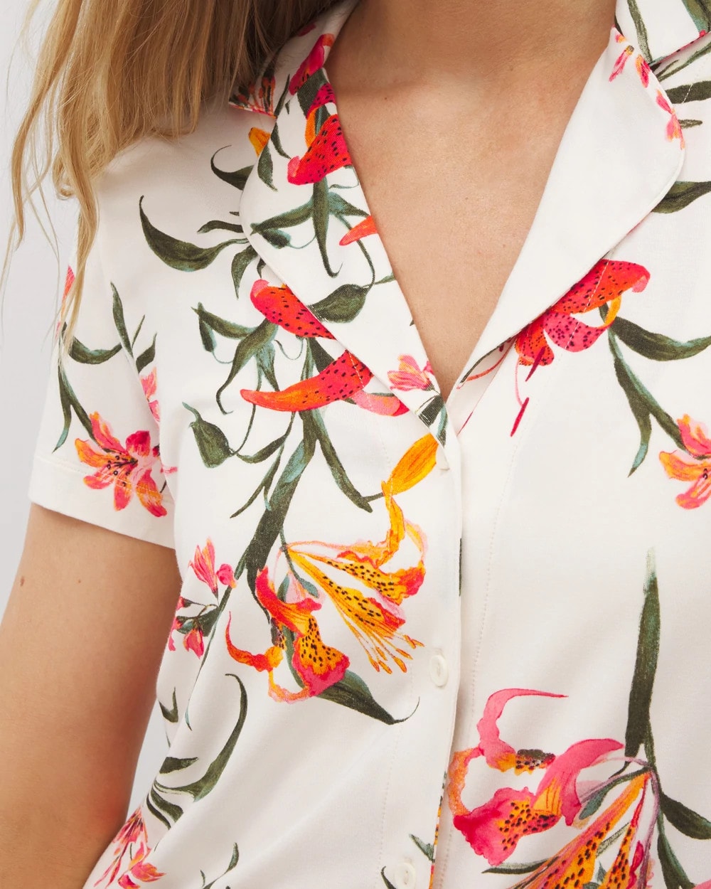 Soma Short Sleeve Notch Collar Pajama Top