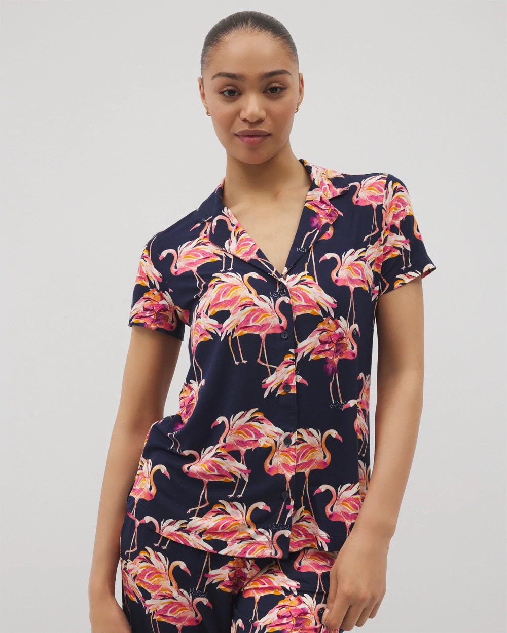 Soma Short Sleeve Notch Collar Pajama Top