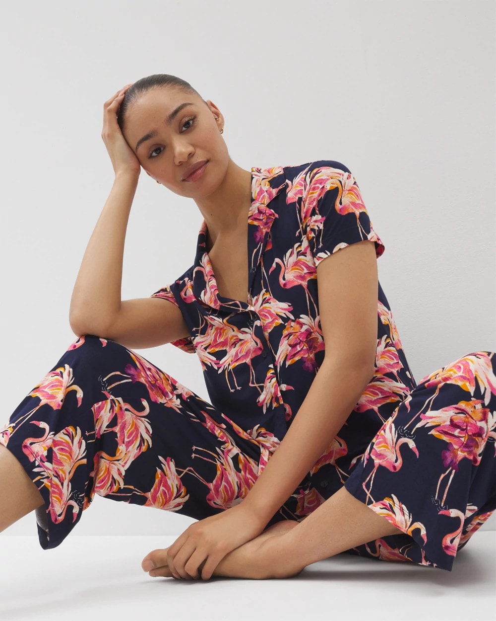 Soma Short Sleeve Notch Collar Pajama Top