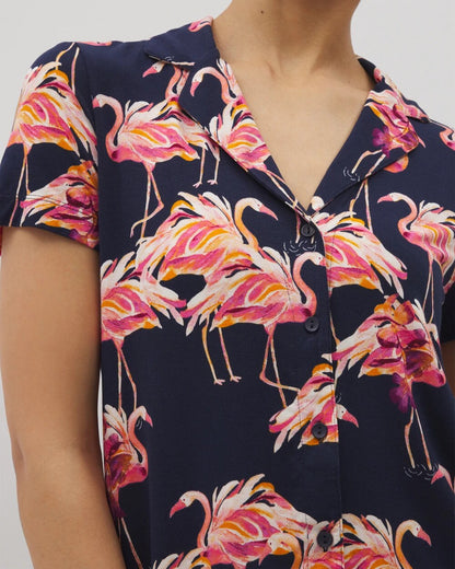 Soma Short Sleeve Notch Collar Pajama Top