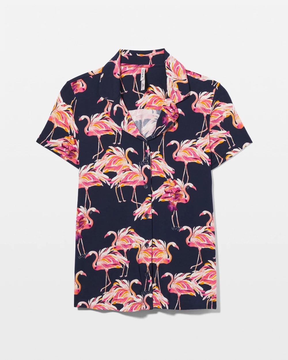 Soma Short Sleeve Notch Collar Pajama Top