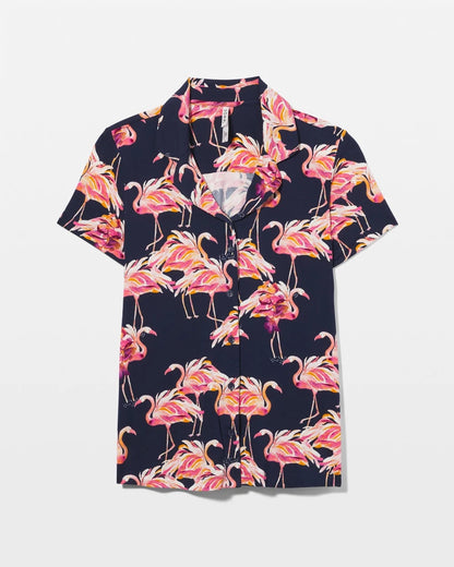 Soma Short Sleeve Notch Collar Pajama Top