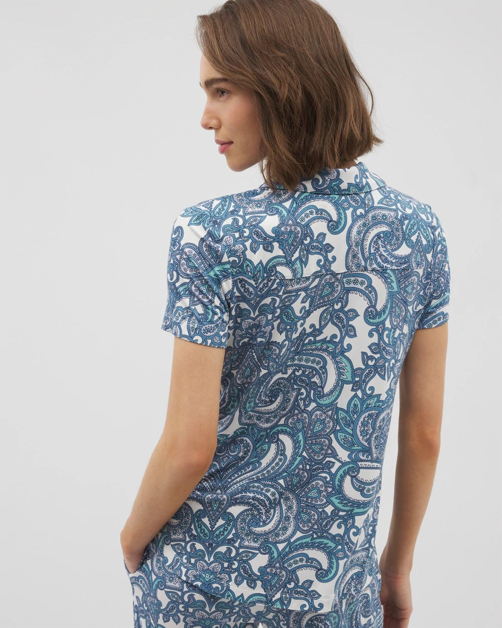 Soma Short Sleeve Notch Collar Pajama Top