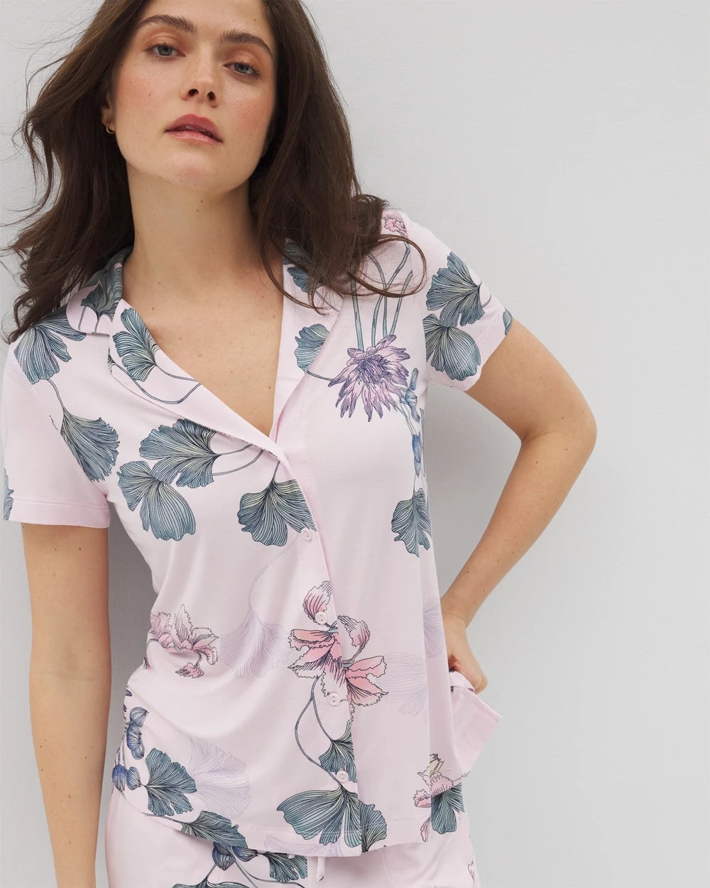 Soma Short Sleeve Notch Collar Pajama Top