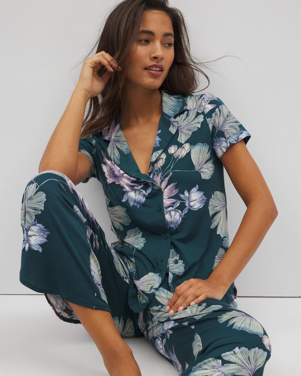 Soma Short Sleeve Notch Collar Pajama Top