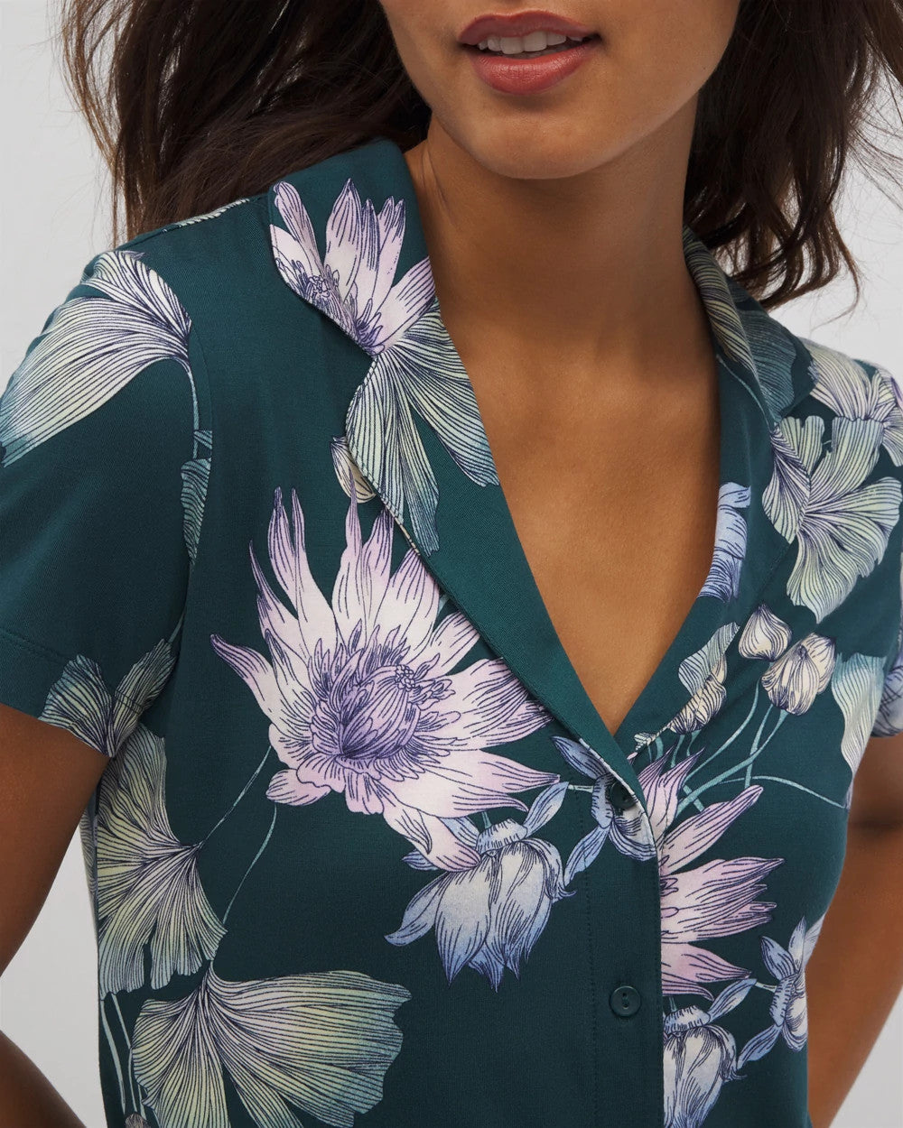 Soma Short Sleeve Notch Collar Pajama Top