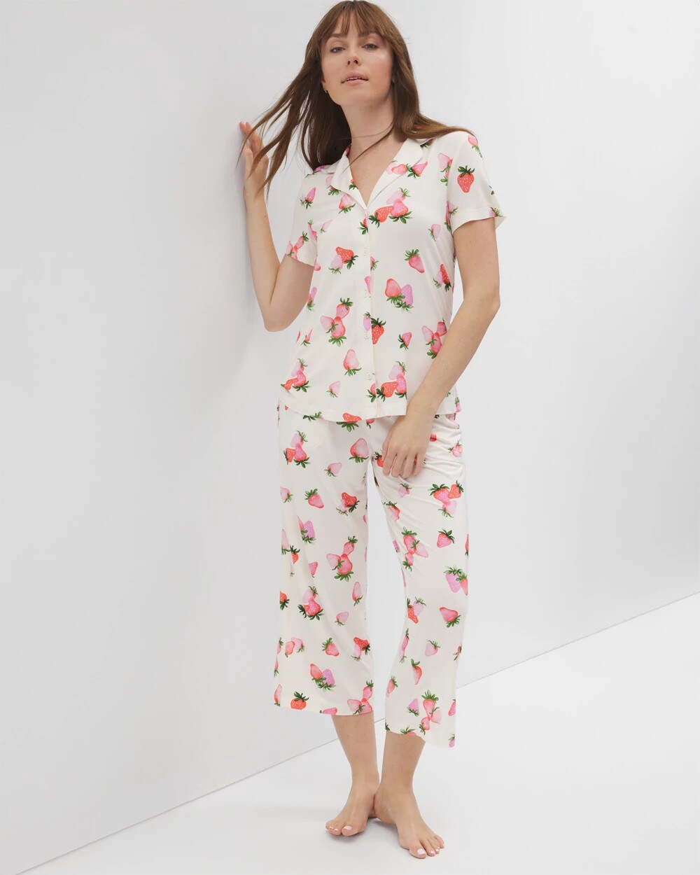 Soma Short Sleeve Notch Collar Pajama Top
