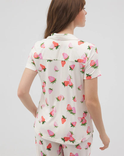 Soma Short Sleeve Notch Collar Pajama Top
