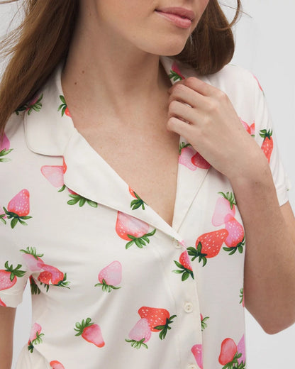 Soma Short Sleeve Notch Collar Pajama Top