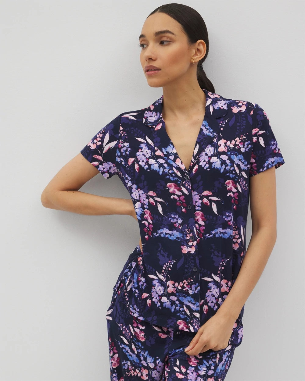 Soma Short Sleeve Notch Collar Pajama Top