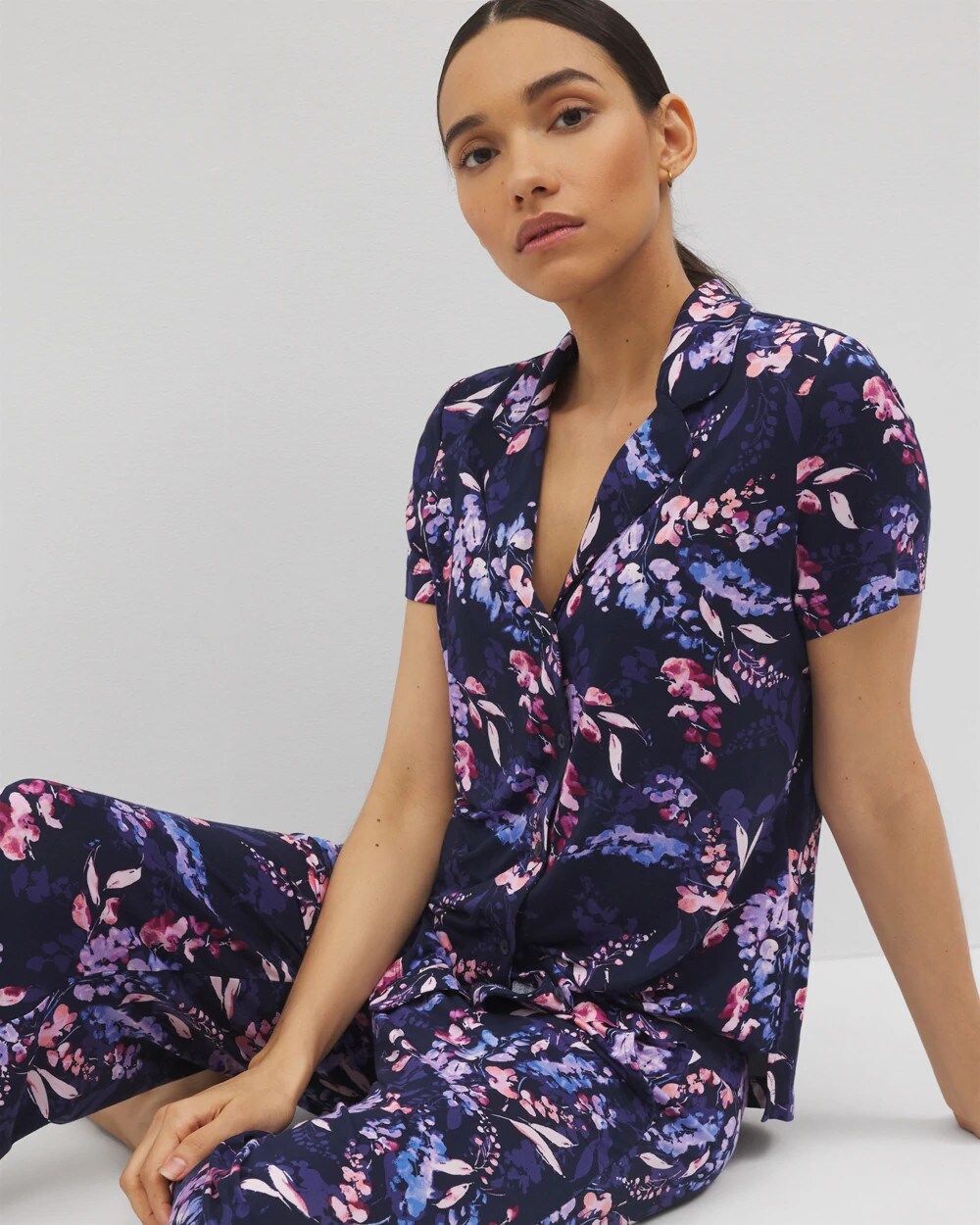 Soma Short Sleeve Notch Collar Pajama Top