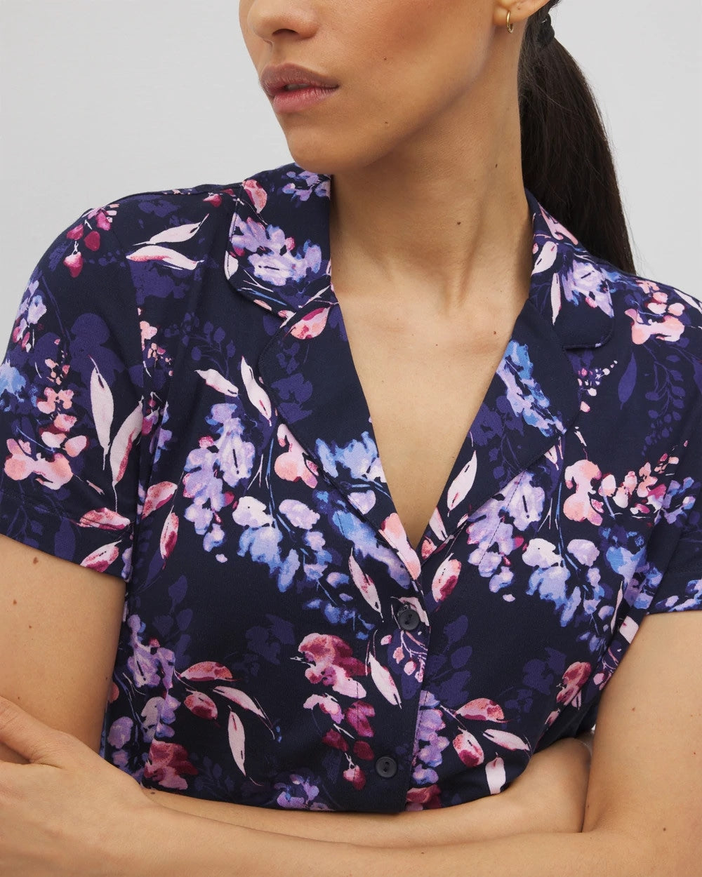 Soma Short Sleeve Notch Collar Pajama Top