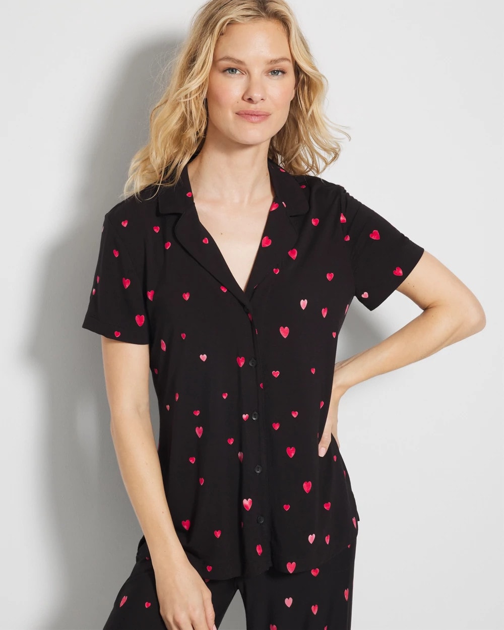 Soma Short Sleeve Notch Collar Pajama Top