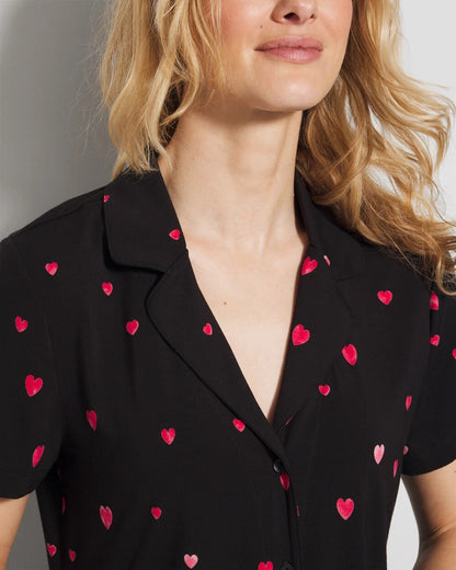Soma Short Sleeve Notch Collar Pajama Top