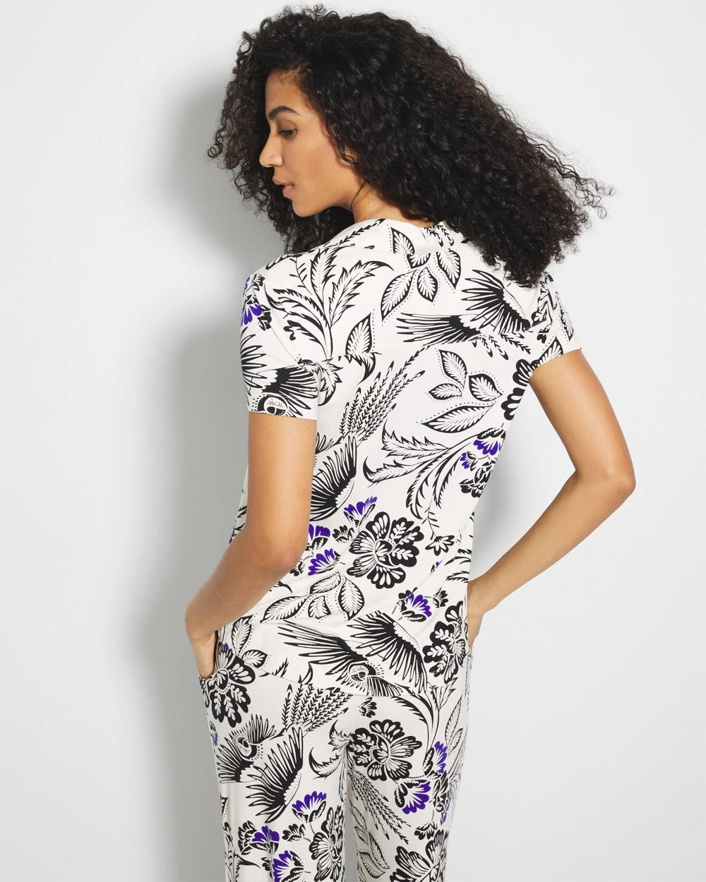 Soma Short Sleeve Notch Collar Pajama Top