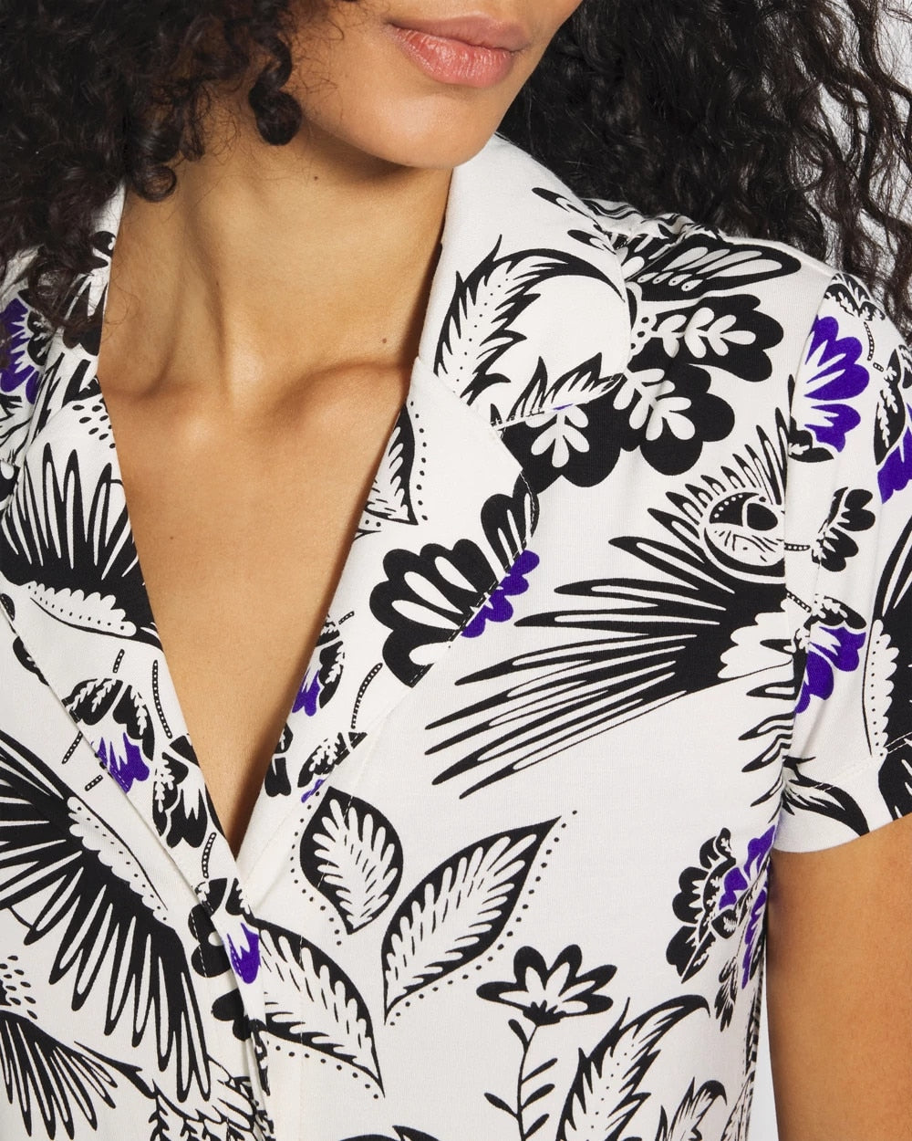 Soma Short Sleeve Notch Collar Pajama Top