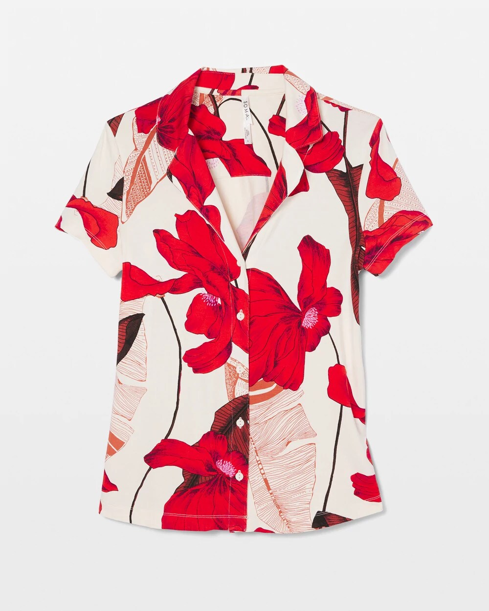 Soma Short Sleeve Notch Collar Pajama Top