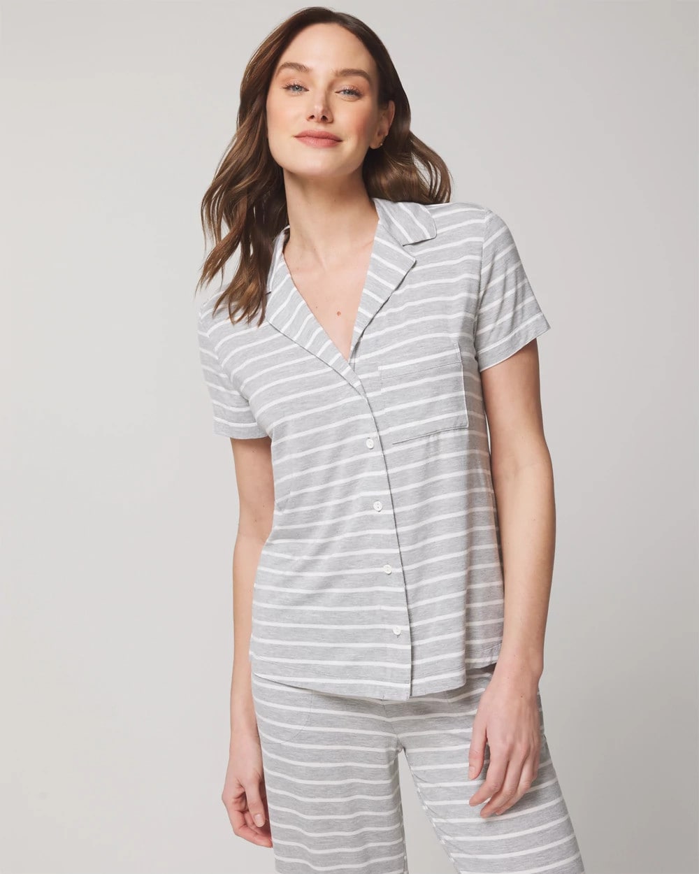 Soma Short Sleeve Notch Collar Pajama Top