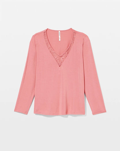 Soma Lace Long Sleeve Pajama Top
